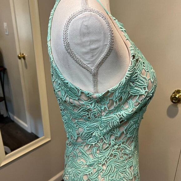 Keepsake True Love Mint Lace Sleeveless Mini Dress, Size Medium - Picture 8 of 16